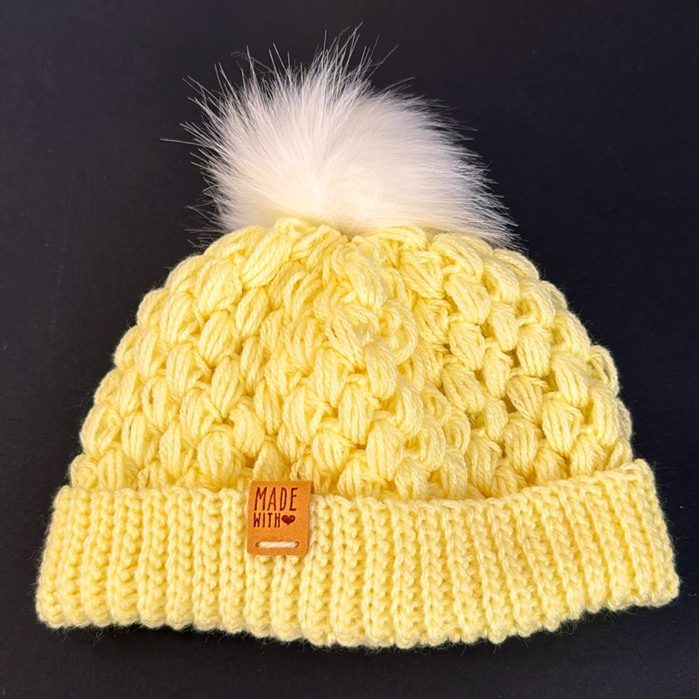 #9 Beautiful yellow winter crocheted hat